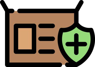 Koruma kalkanı simgesi tam taslak biçiminde