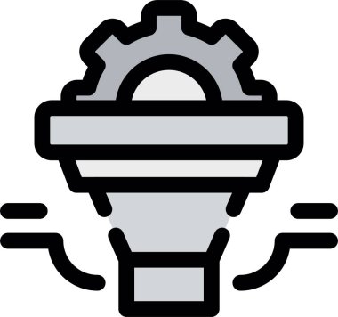 outline biçiminde dişli ışık simgesi