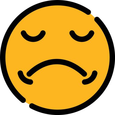 Üzgün emoji web simgesi, vektör illüstrasyonu