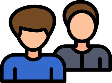 İki erkek arkadaş, iki arkadaş, iki arkadaşın vektör çizimi..