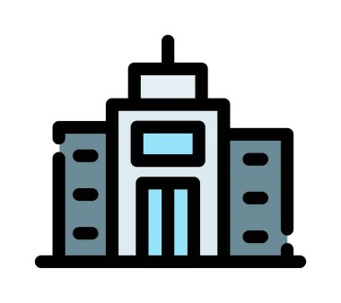 Fabrika oluşturma simgesi renk ana hatları vektörü