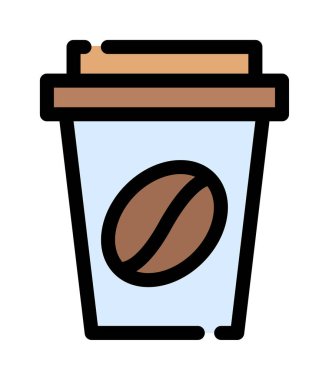 paket kahve bardağı simgesi renk ana hatları vektörü