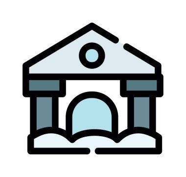 ev vektörü düz renk simgesi