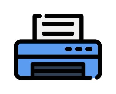 Yazıcı simgesi vektör illüstrasyonu