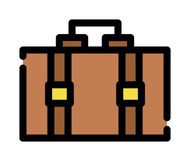 çanta simgesi renk ana hatları vektörü