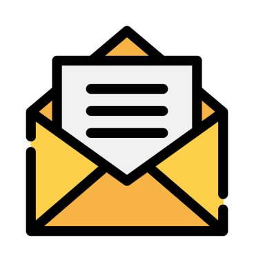 e- posta ileti simgesi. beyaz arkaplanda izole edilmiş ana hat harf ileti vektör rengi