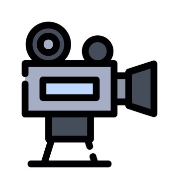 kamera sinema ikonu Doldurulmuş taslak biçiminde