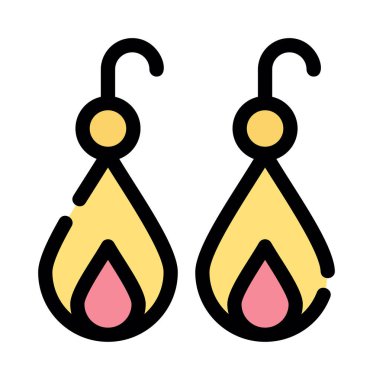 Renk çizgisi simgesi vektörlü iki renk küpe