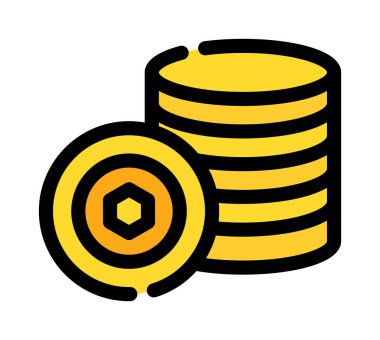 Bozuk para simgesi, vektör illüstrasyonu