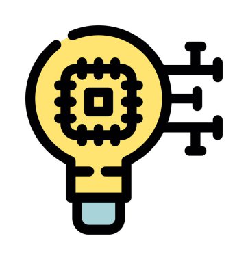 Ampul simgesi fikri renk ana hatları vektörü