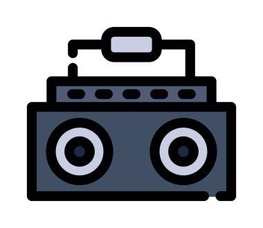 Teyp teybi düz simgesi, vektör illüstrasyonu