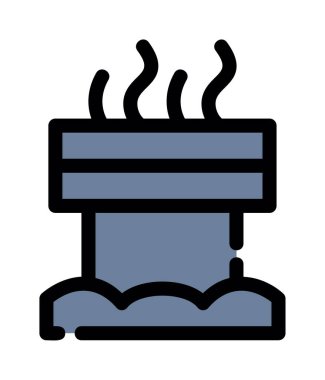 Klima simgesi renk ana hatları vektörü