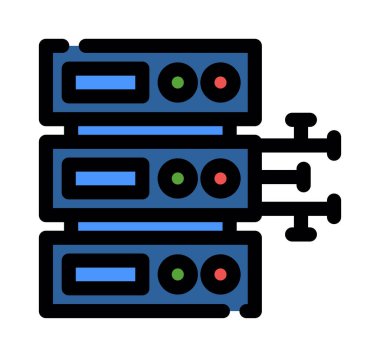 sunucu vektör renk simgesi