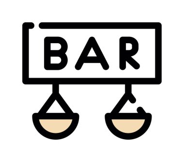 çubuk vektörü düz renk simgesi