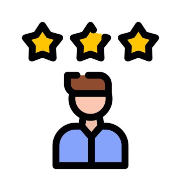 Yıldız simgesi olan bir yıldız. yıldız vektör simgesi rengi düz izole edilmiş yıldız çizgisi