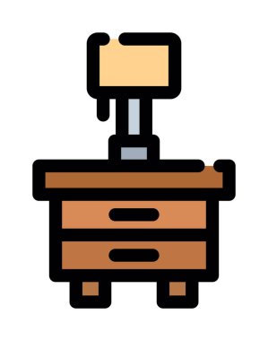 mobilya vektörü düz renk simgesi