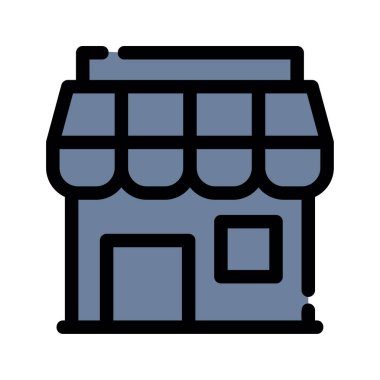 dükkan vektörü ince çizgi simgesi