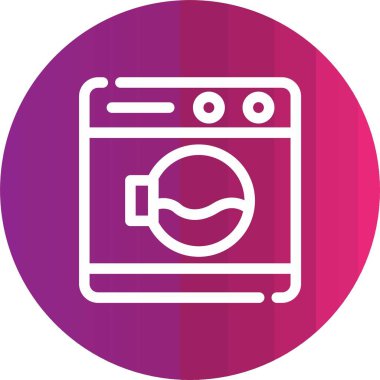 Çamaşır makinesi. Basit resimleme