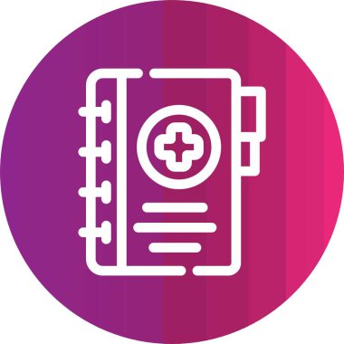 Tıbbi kitap simgesinin vektör illüstrasyonu