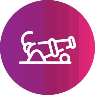 Beyaz arkaplanda izole edilmiş mor bisiklet tekerleği simgesi. Spor bisikleti. Ekstrem. Spor malzemeleri. Renkli daire düğmesi. vektör illüstrasyonu