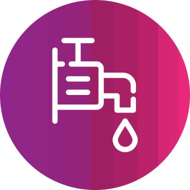 Musluk ve su ikonu vektör illüstrasyonu