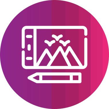 Güzel Laptop Vektör Glyph simgesi