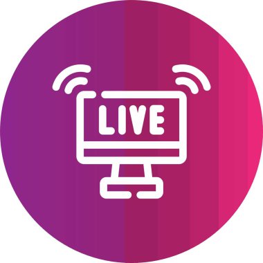 Canlı yayın. Web simgesi basit illüstrasyon