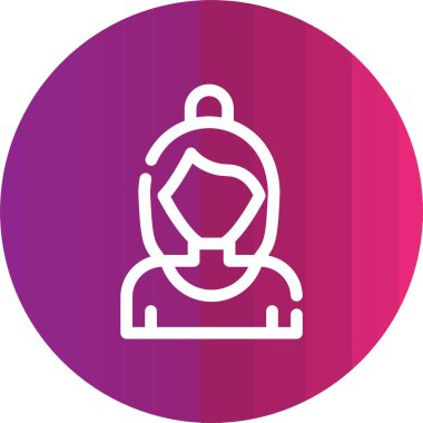 Uzun gölgesi ve saç stili vektör tasarımı olan güzel bir kadın.