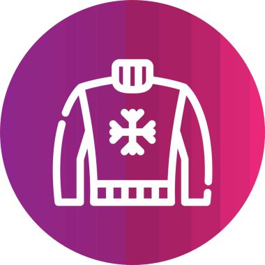 Kışlık kıyafet ikonu vektör illüstrasyonu