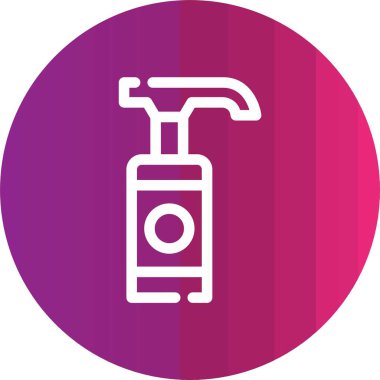 Beyaz arka planda izole edilmiş renk spreyi ikonu. Sprey sol. sıvı sprey ürünü. mor daire düğmesi. vektör.