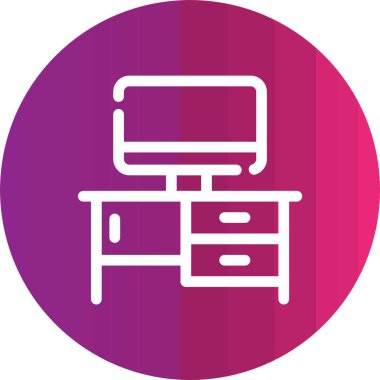 ofis masa simgesi vektör illüstrasyonu