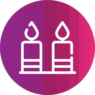 kupa simgesi olan iki mum, basit vektör çizimi