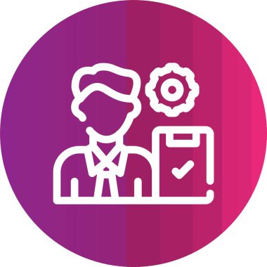 Dizüstü bilgisayarı ve bilgisayarı olan bir adamın vektör çizimi