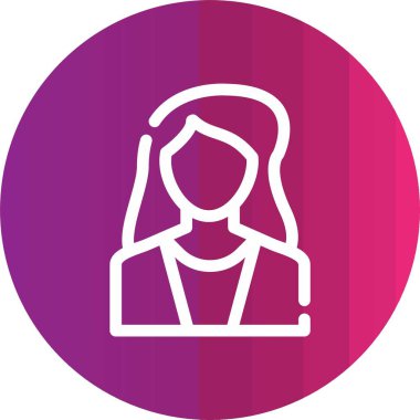 uzun gölgeli kadın kullanıcı profili, vektör illüstrasyonu