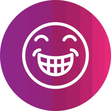 Mutlu gülümseme simgesi, basit vektör çizimi