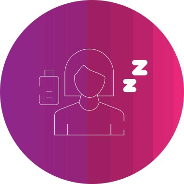 güzel bayan uyuyan kabartma vektör simgesi