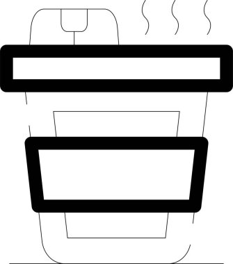 kahve fincanı simgesi, vektör illüstrasyonu