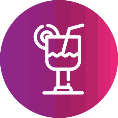 Kokteyl web simgesi, vektör çizim