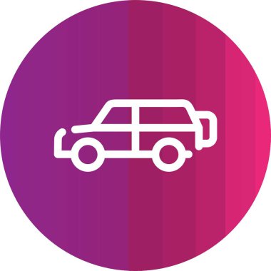 Benzersiz Otomobil Vektörü Kabartma Simgesi