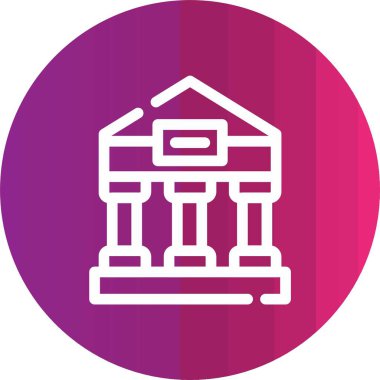 Banka binası simgesi vektör illüstrasyonu