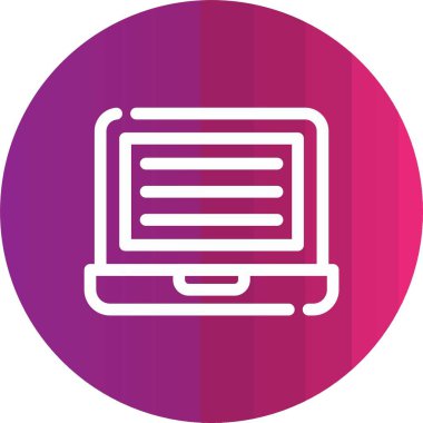 ekran simgesi ve vektör illüstrasyonlu dizüstü bilgisayar