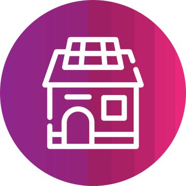 Solar House web simgesi, vektör illüstrasyonu