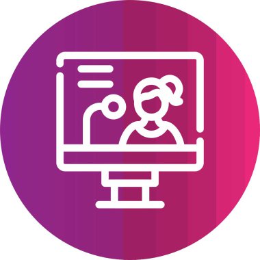 monitör ekranlı bir dizüstü bilgisayar, web simgesi, basit vektör illüstrasyonu