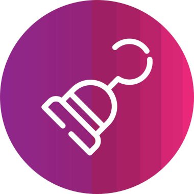 Beyaz arka planda izole edilmiş beyaz şarap şişesi ikonu. Şarap kadehi ve şarap. Kırmızı daire düğmesi. vektör.