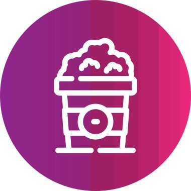 Patlamış Mısır Vektörü Kabartma Simgesi Tasarımı