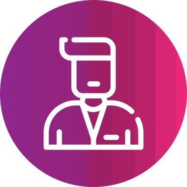 Takım elbiseli, sakallı ve kravatlı bir adamın vektör çizimi.