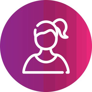 güzel avatar kadın vektör çizgisi simgesi