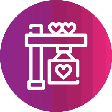 Romantik bir aşk ikonunun vektör çizimi