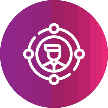 Çemberdeki bir adamın vektör çizimi