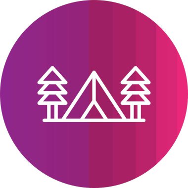 Kamp yapmak. Web simgesi basit illüstrasyon